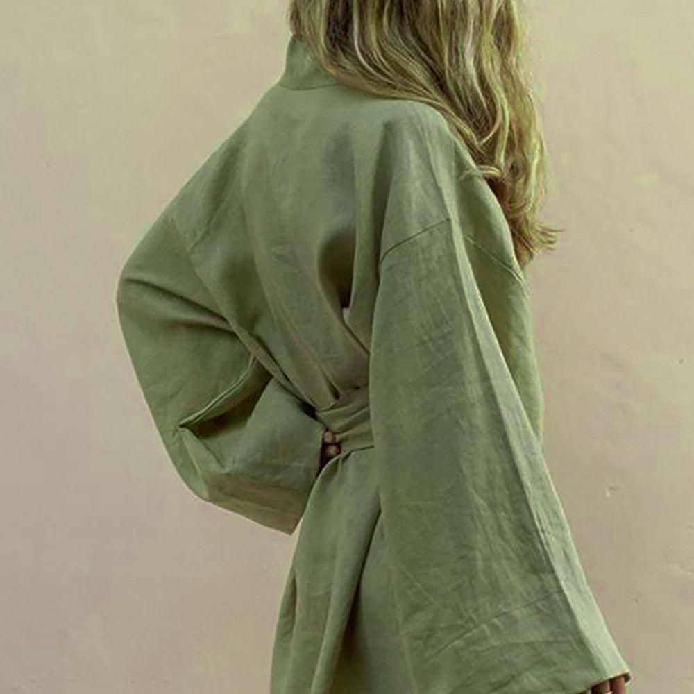 Khaki Kimono Jacket for Women