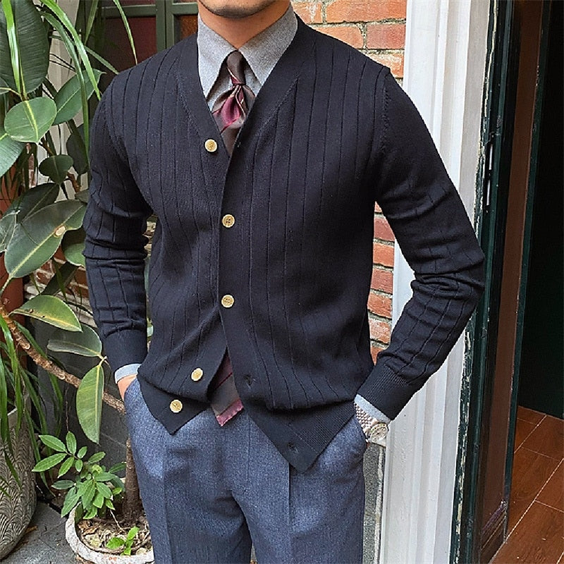 Men's Ribbed Vest with Deep V-Neck