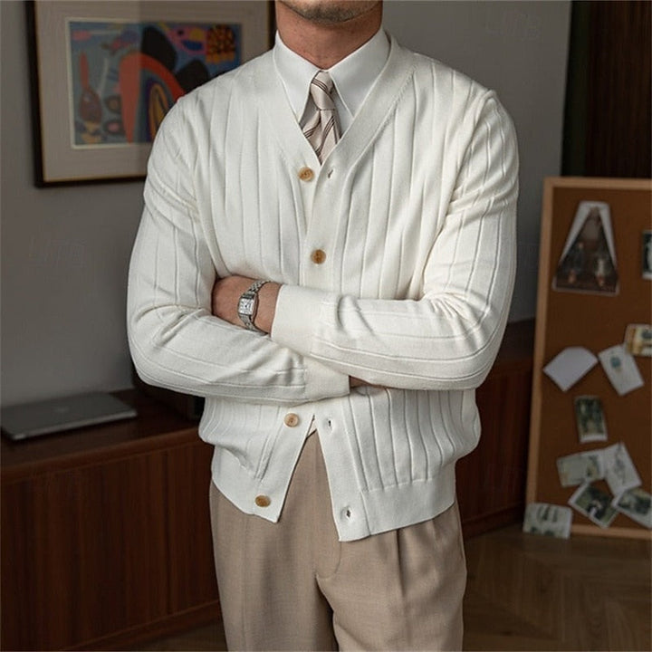 Men's Ribbed Vest with Deep V-Neck