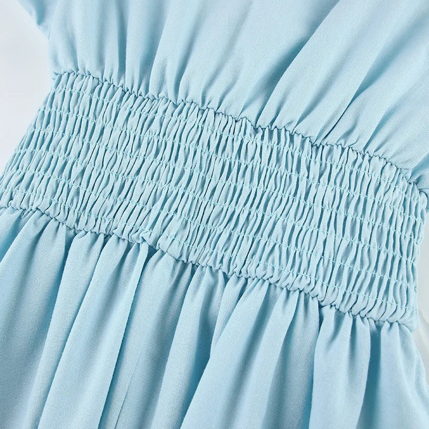 Alorica - Vintage-inspired midi dress with puff sleeves