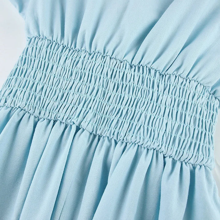 Alorica - Vintage-inspired midi dress with puff sleeves