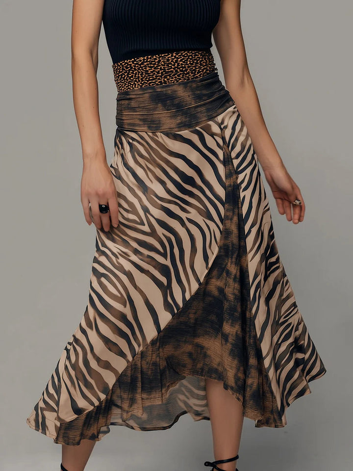 Maya™  |  Patchwork Sleeveless Midi Dress