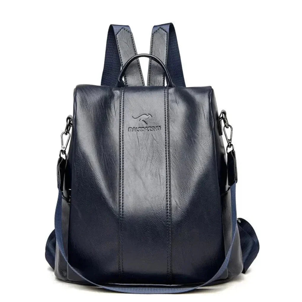 Chic Anti-Theft Backpack for Women Stylish Leather Design with Concealed Storage, view 3 - Elena Harper