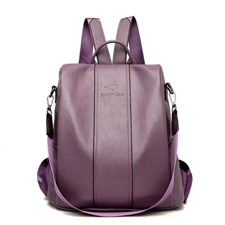 Chic Anti-Theft Backpack for Women Stylish Leather Design with Concealed Storage, view 5 - Elena Harper