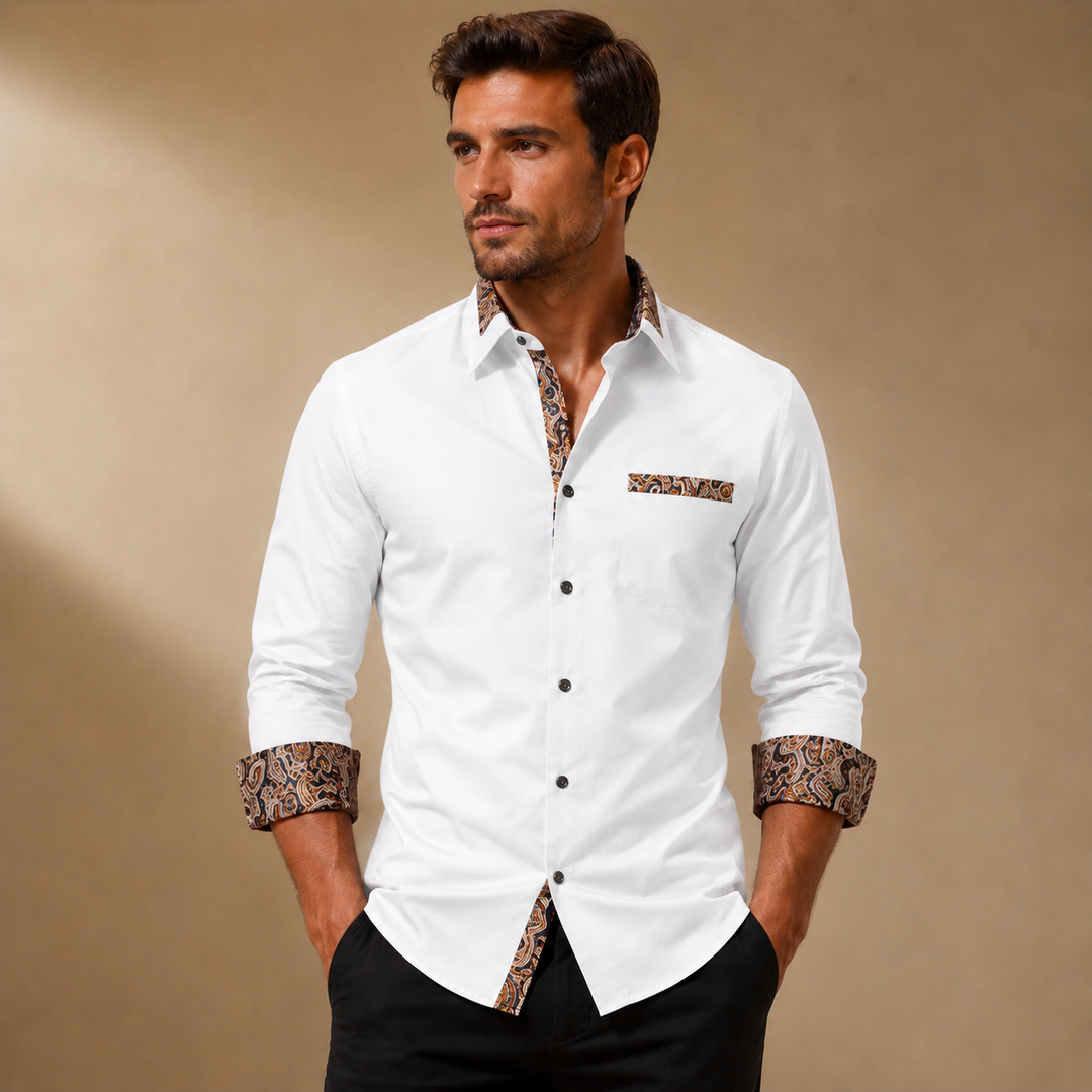 Men's Slim Fit Shirt – Long Sleeves, Suitable for Work and Daily Use