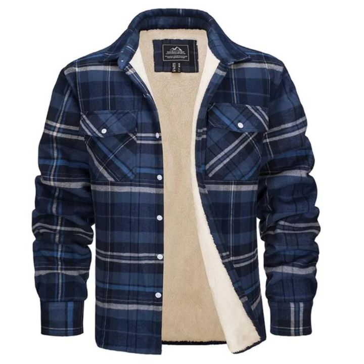 Men's Plaid Winter Jacket Warm & Stylish Outerwear, view 7 - Elena Harper