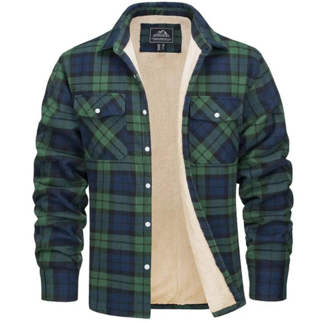 Men's Plaid Winter Jacket Warm & Stylish Outerwear, view 2 - Elena Harper
