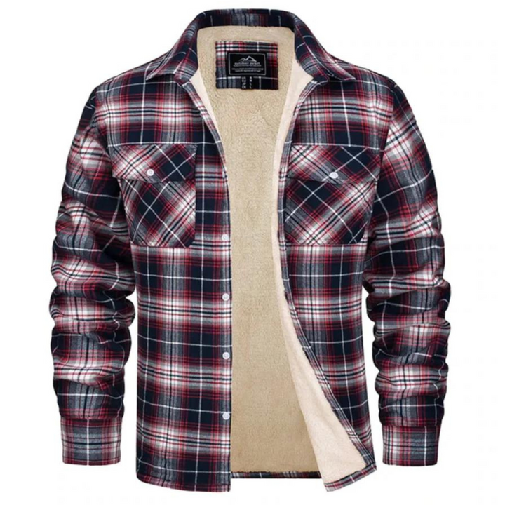 Men's Plaid Winter Jacket Warm & Stylish Outerwear, view 3 - Elena Harper