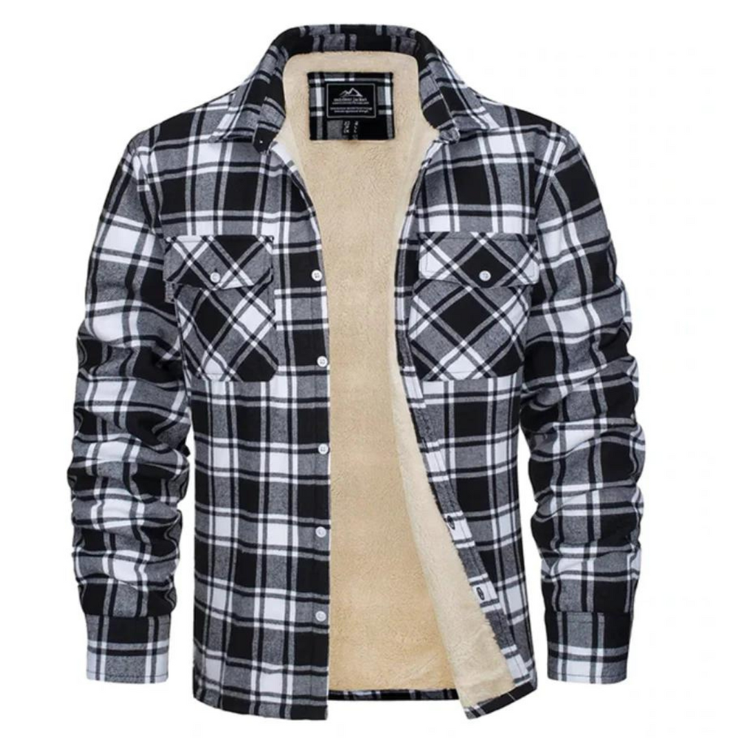 Men's Plaid Winter Jacket Warm & Stylish Outerwear, view 4 - Elena Harper