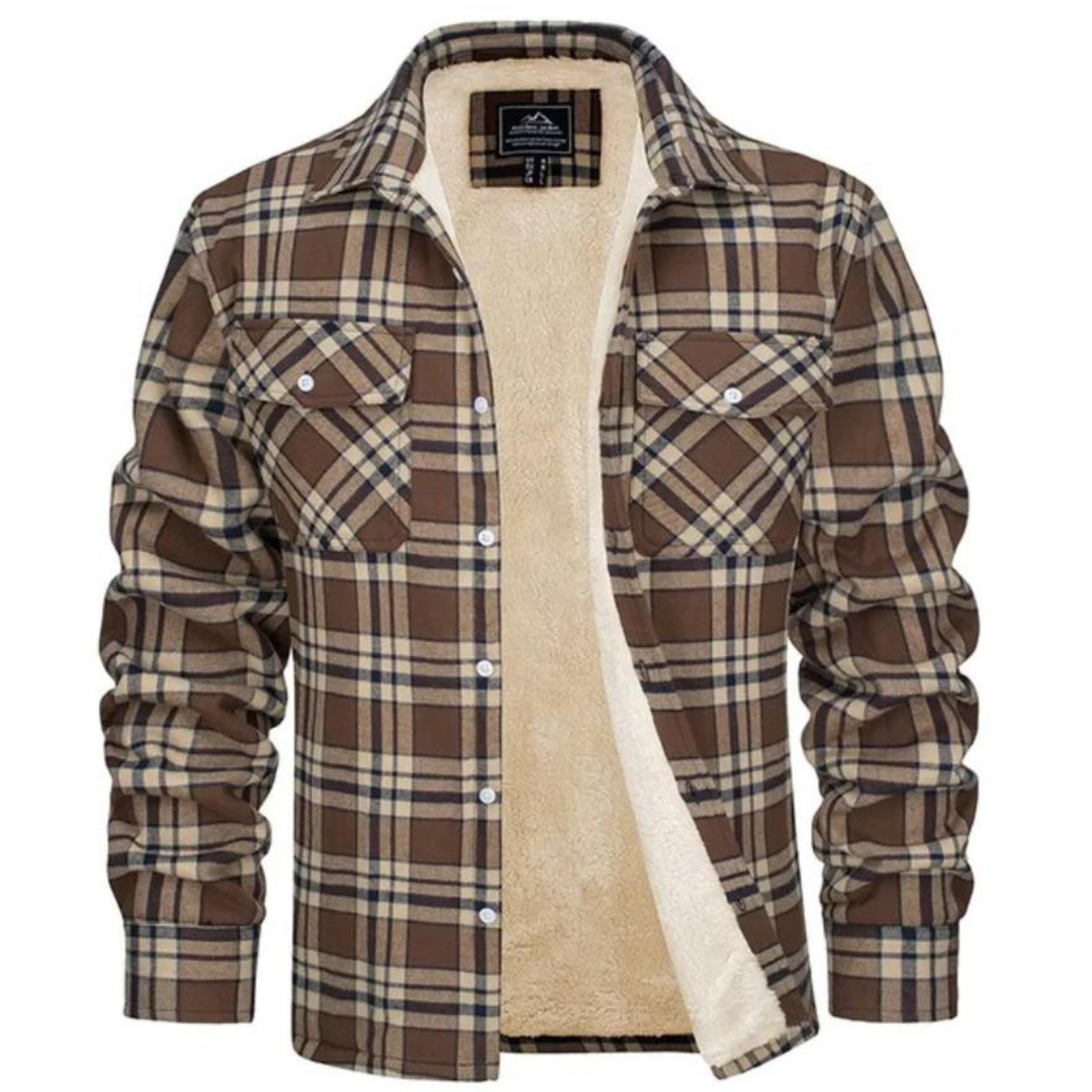 Men's Plaid Winter Jacket Warm & Stylish Outerwear, view 5 - Elena Harper
