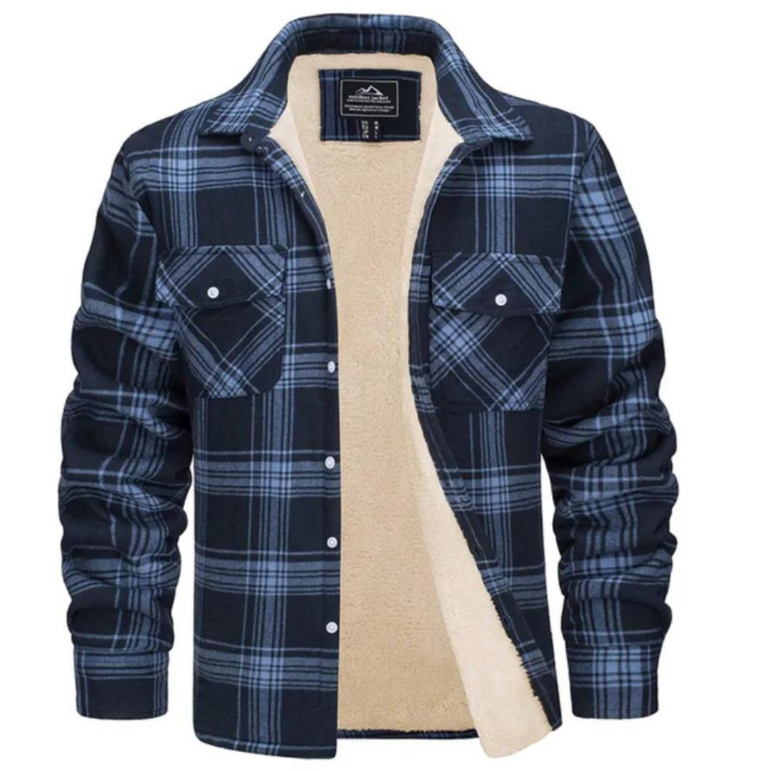 Men's Plaid Winter Jacket Warm & Stylish Outerwear, view 6 - Elena Harper