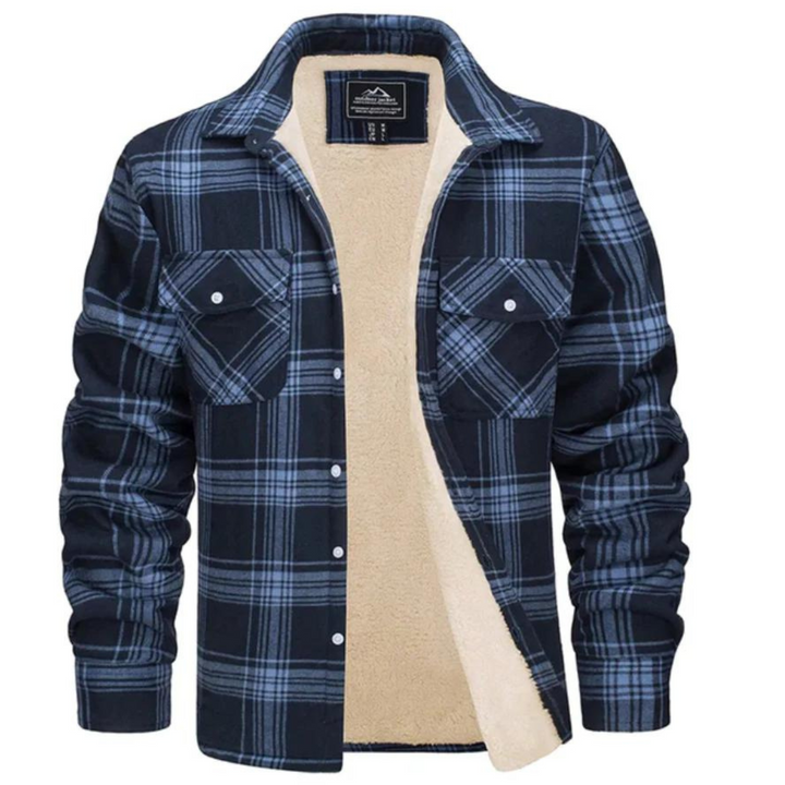 Men's Plaid Winter Jacket Warm & Stylish Outerwear, view 6 - Elena Harper