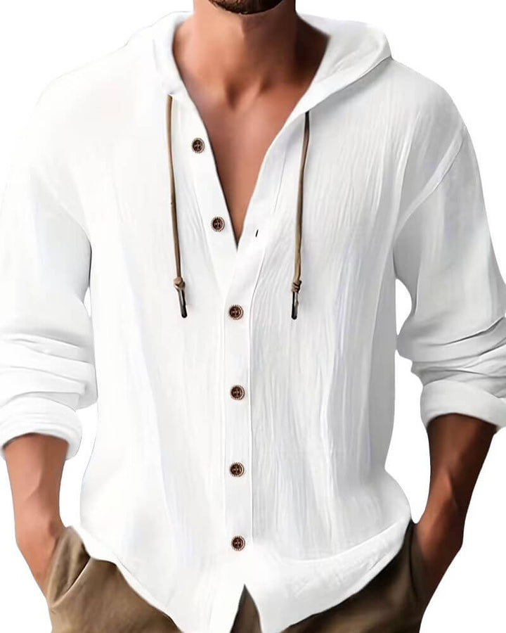 LAURENT MONACO | LONG SLEEVE HOODIE T-SHIRT FOR MEN