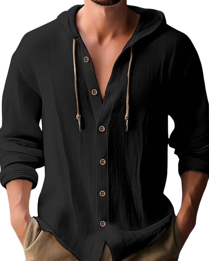 LAURENT MONACO | LONG SLEEVE HOODIE T-SHIRT FOR MEN