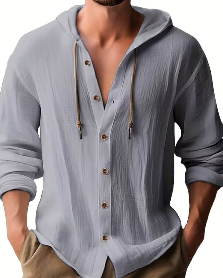 LAURENT MONACO | LONG SLEEVE HOODIE T-SHIRT FOR MEN