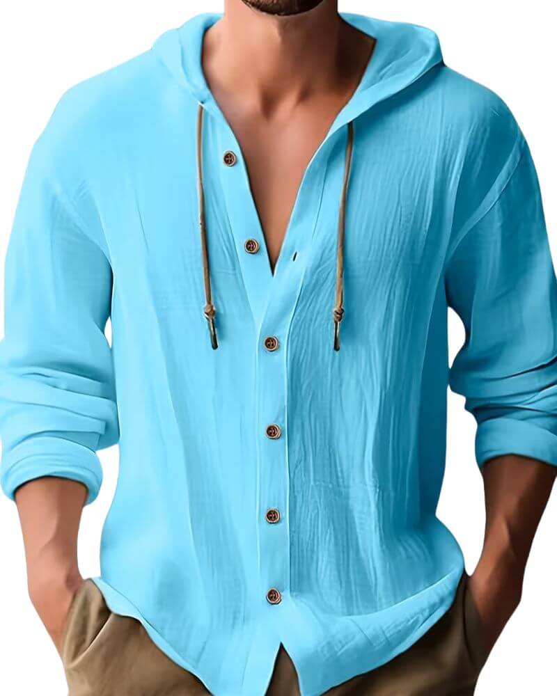 LAURENT MONACO | LONG SLEEVE HOODIE T-SHIRT FOR MEN