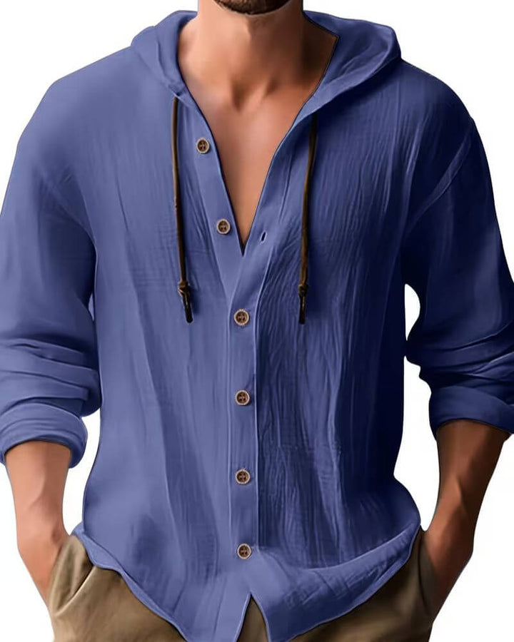 LAURENT MONACO | LONG SLEEVE HOODIE T-SHIRT FOR MEN