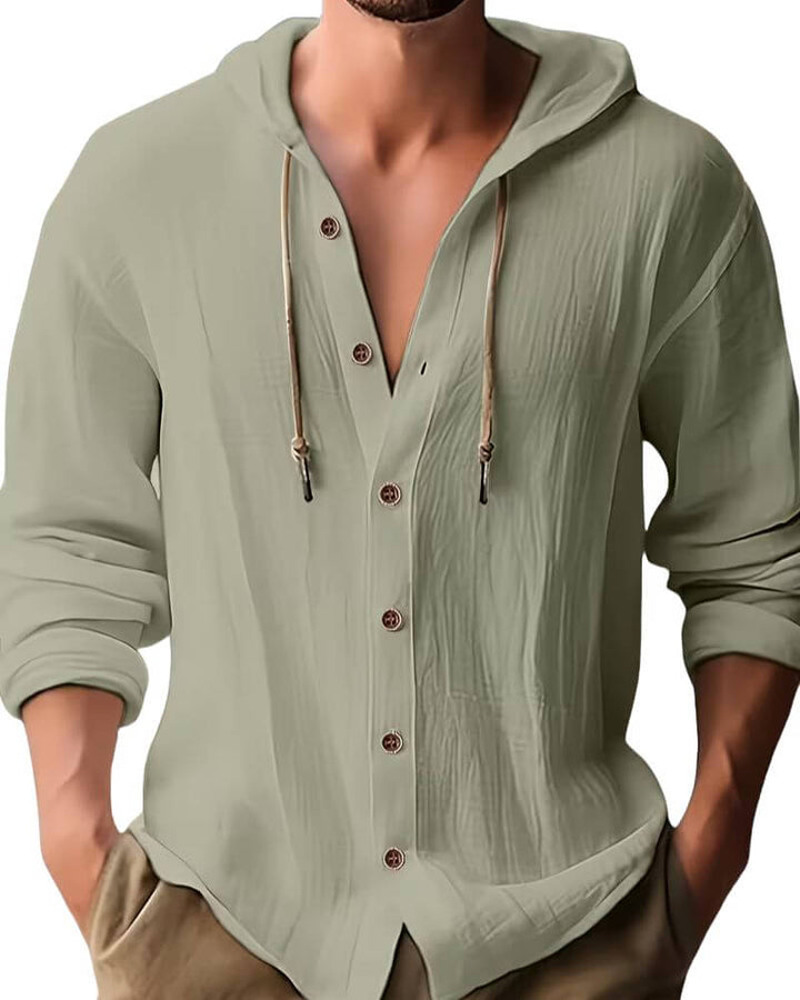 LAURENT MONACO | LONG SLEEVE HOODIE T-SHIRT FOR MEN