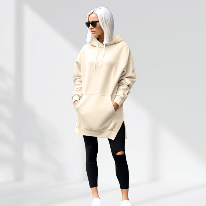 Oversized Hoodie Dress with Soft Brushed Lining - Elena Harper