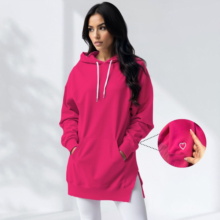 Oversized Hoodie Dress with Soft Brushed Lining - Elena Harper
