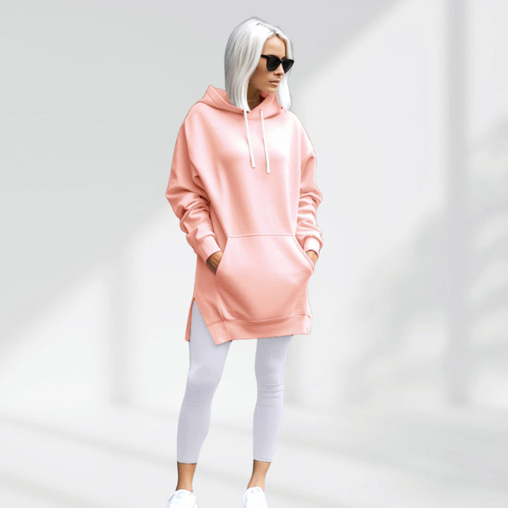 Oversized Hoodie Dress with Soft Brushed Lining - Elena Harper