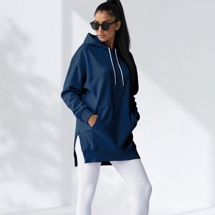 Oversized Hoodie Dress with Soft Brushed Lining - Elena Harper