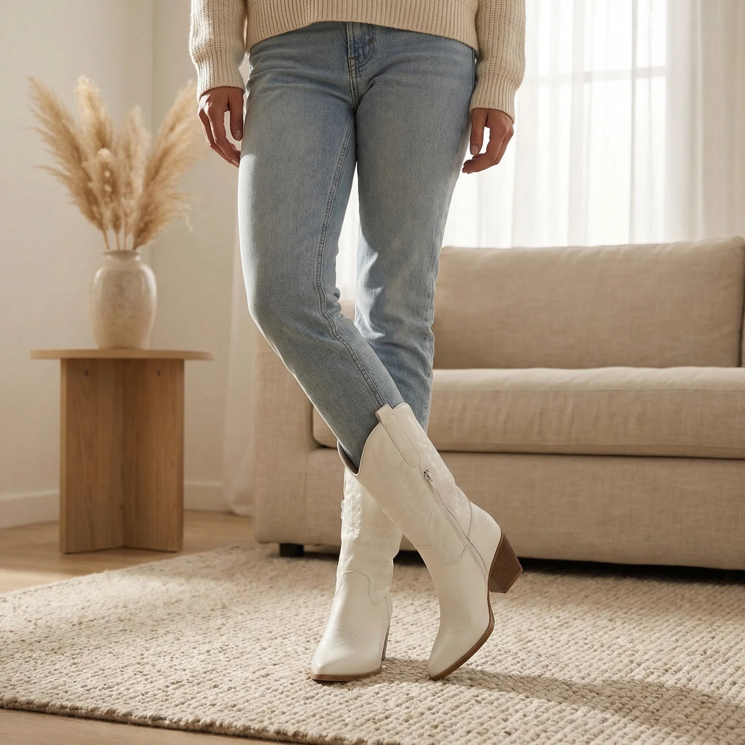 Western Boot with Block Heel - Danielle
