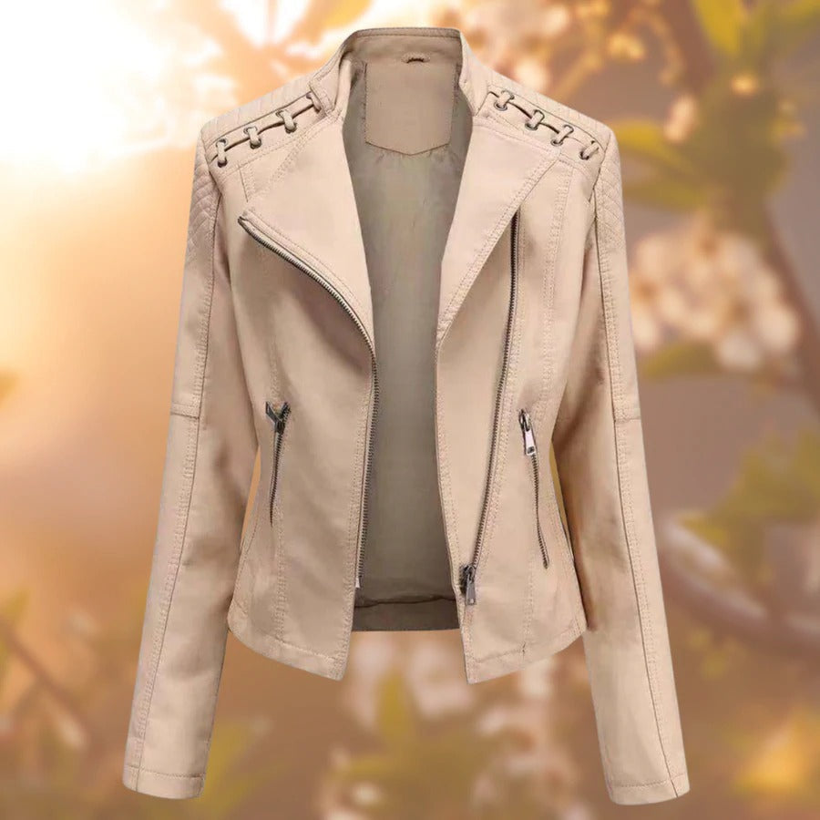 Mandy Noir Biker Style Leather Jacket