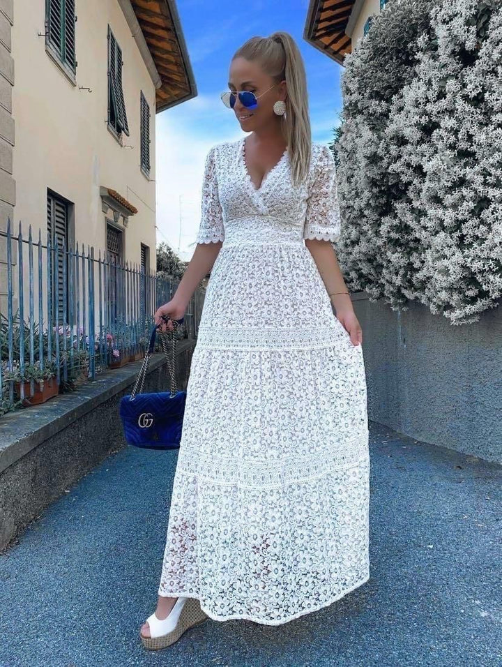 Women's Lightweight Breathable Summer Lace Dress Italian Design