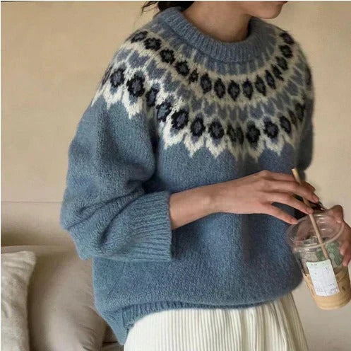 Sophie | Stylish Jacquard Sweater