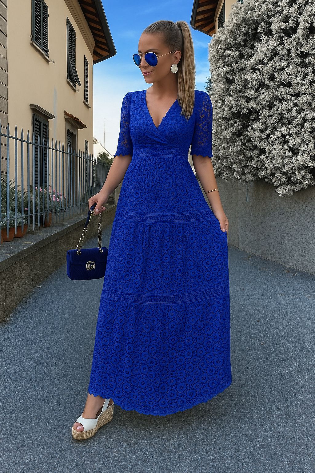 Women's Lightweight Breathable Summer Lace Dress Italian Design