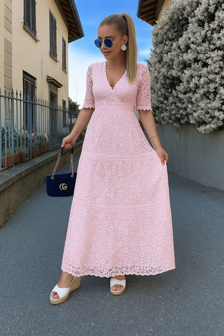 Women's Lightweight Breathable Summer Lace Dress Italian Design
