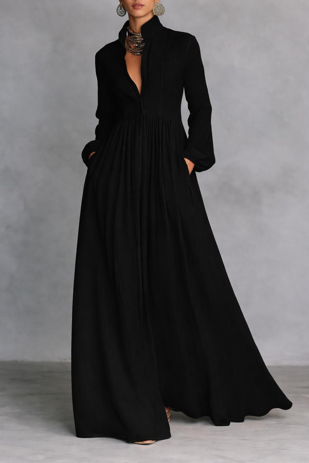 Serena™  |  Flowing Button-front Maxi Dress