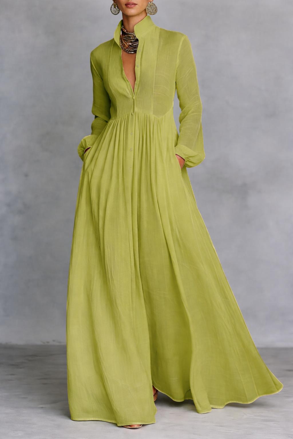 Serena™  |  Flowing Button-front Maxi Dress