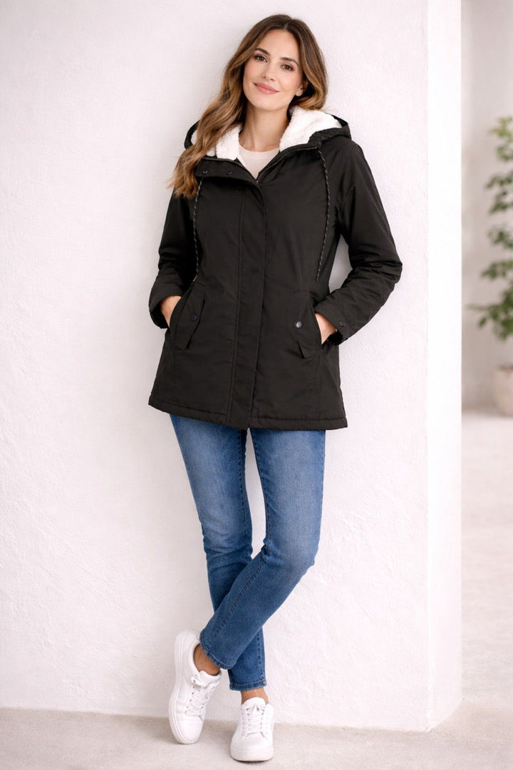 Hooded Winter Parka with Padded Lining - Elena Harper