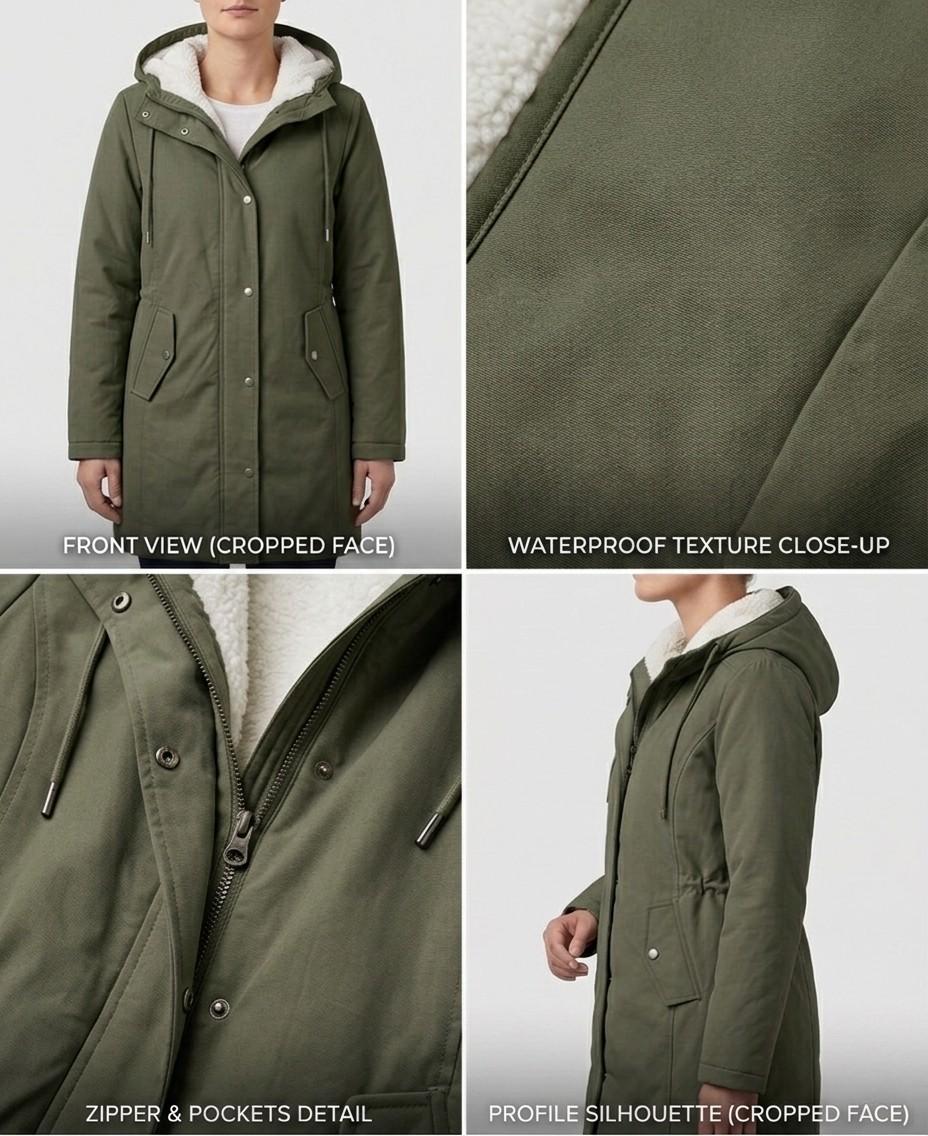 WINTER PARKA WITH FLEECE LINING FOR WOMEN
