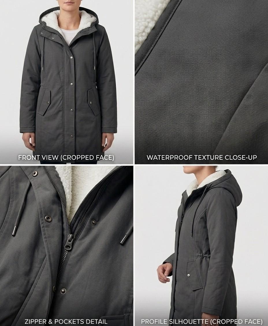 WINTER PARKA WITH FLEECE LINING FOR WOMEN