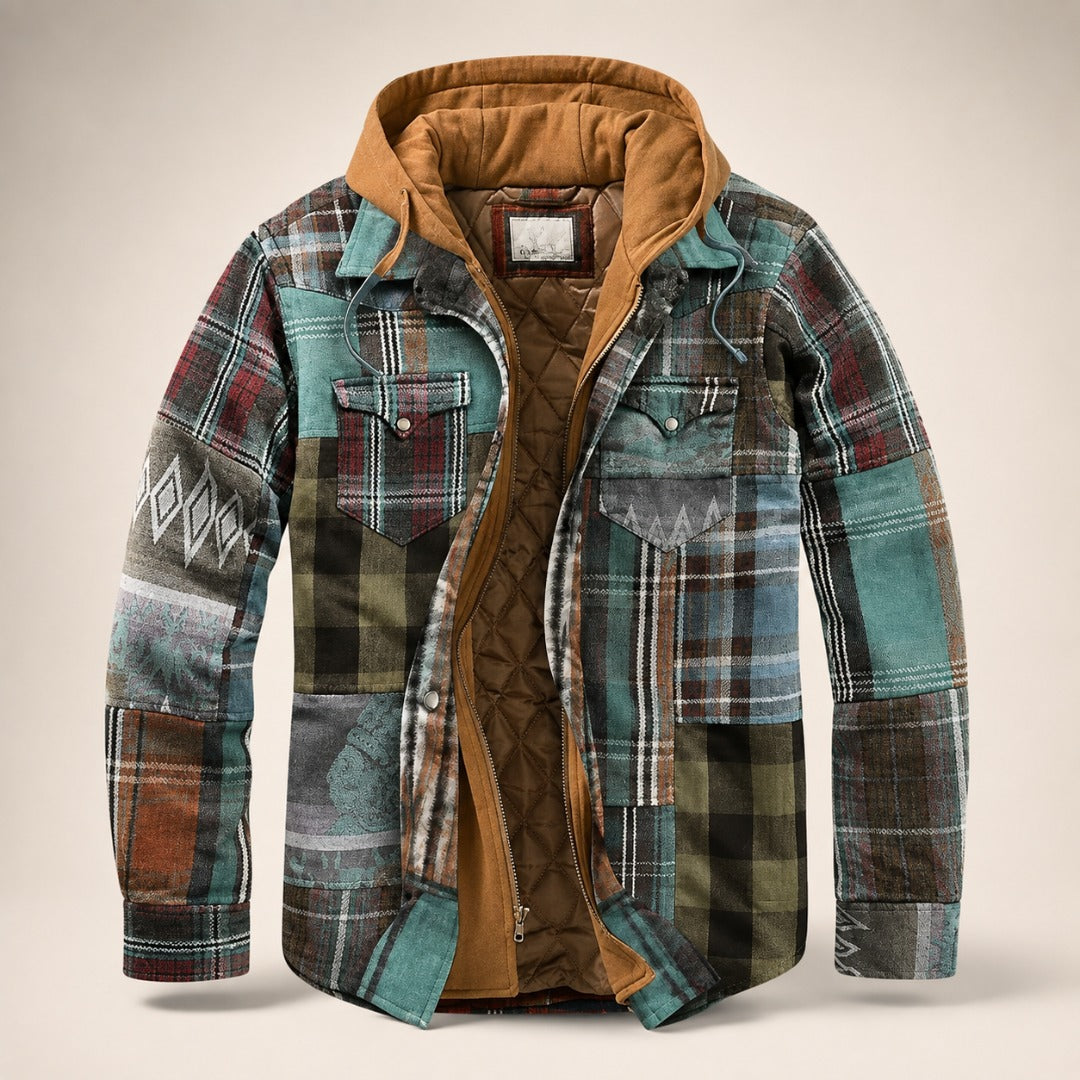 LAURENT MONACO | PATCHWORK CHECKED JACKET FOR MEN