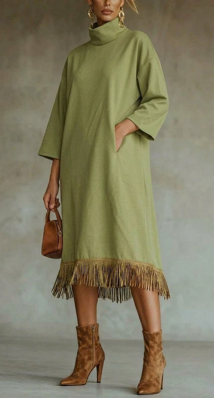 Aurora | Suede Fringe Dress