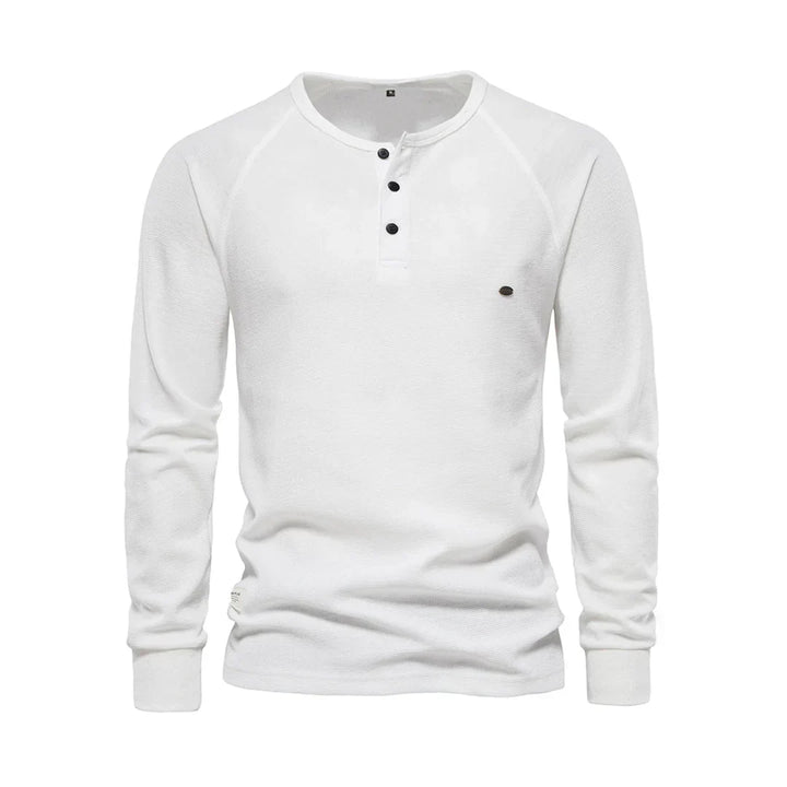 Men's Long Sleeve Shirt with Round Neck, view 4 - Elena Harper