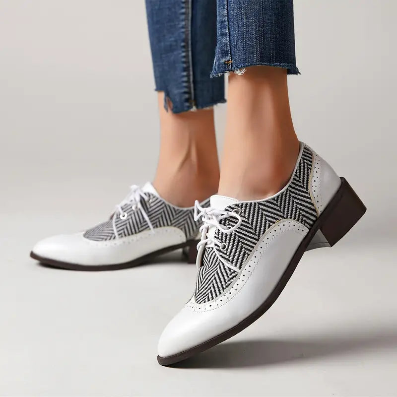 Women's Striped Lace-Up Shoes for Effortless Style