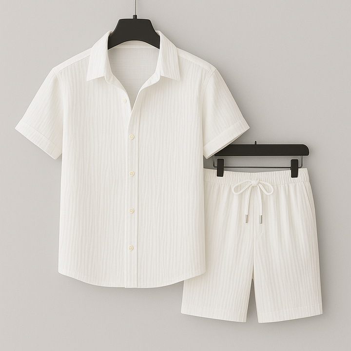 Harrington Oxford Men Summer Matching Set Textured Crinkle - Elena Harper