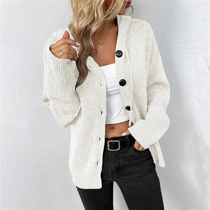 Gudrun | Women's Casual Cardigan with Button Placket in Front