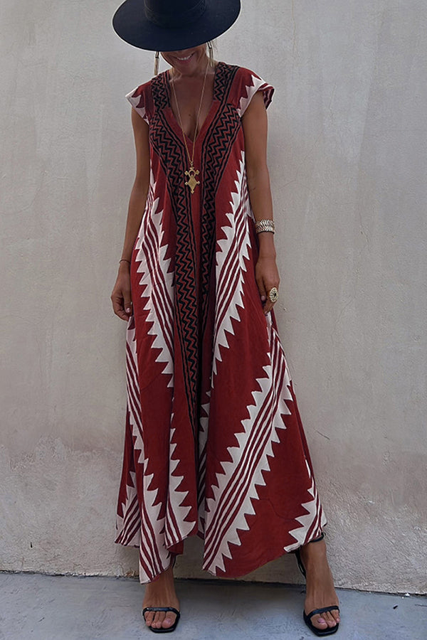 Camille | Casual Bohemian Dress with V-Neck