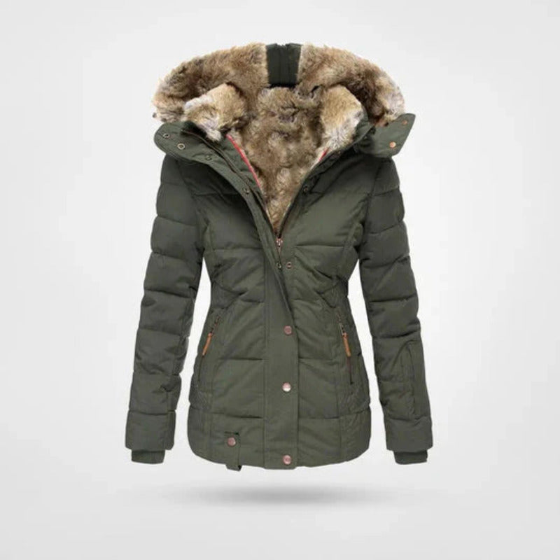 Women's Winter Jacket | Insulated Hood & Double Closure