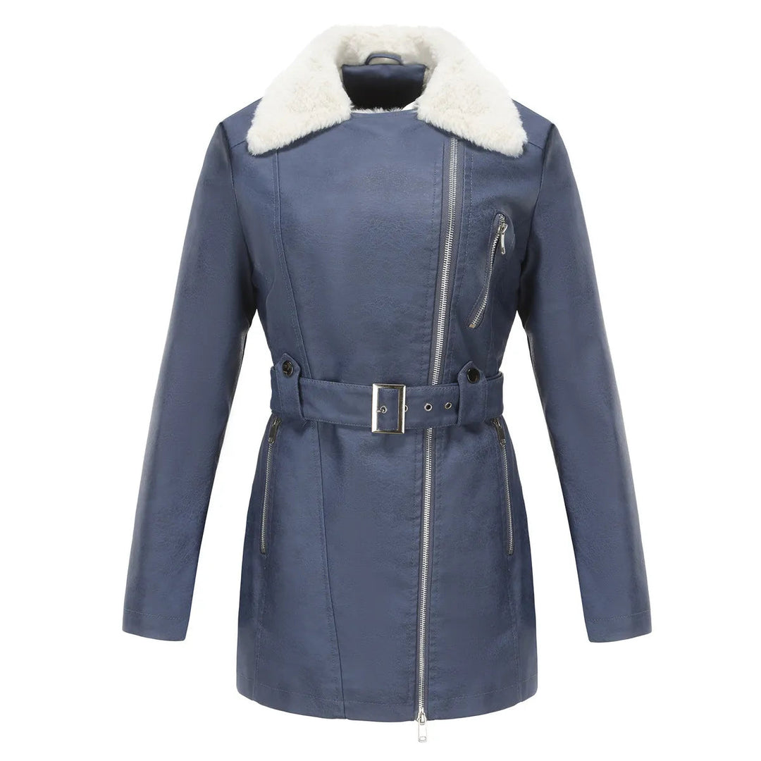 Women's Winter Coat with Belt and Pockets