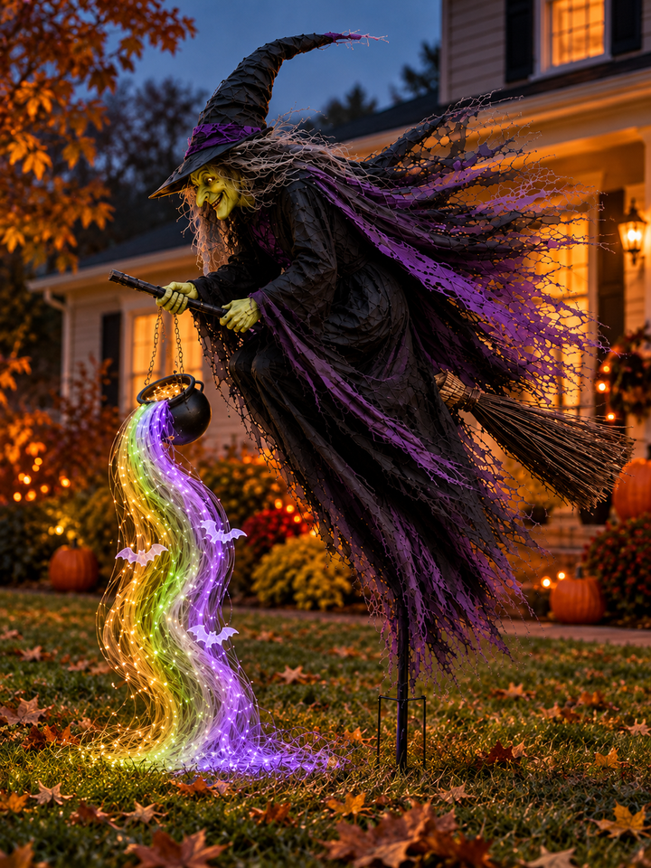 Solar Flying Witch Halloween Flow Light