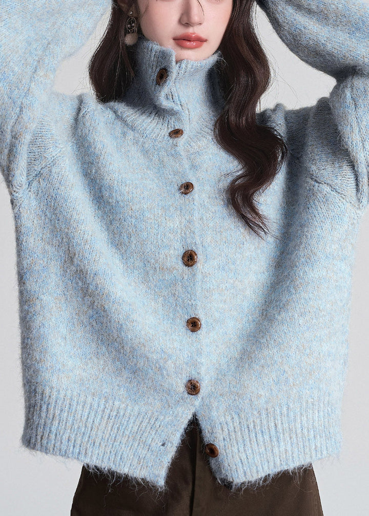 Women's Cardigan with Peter Pan Collar and Long Sleeves