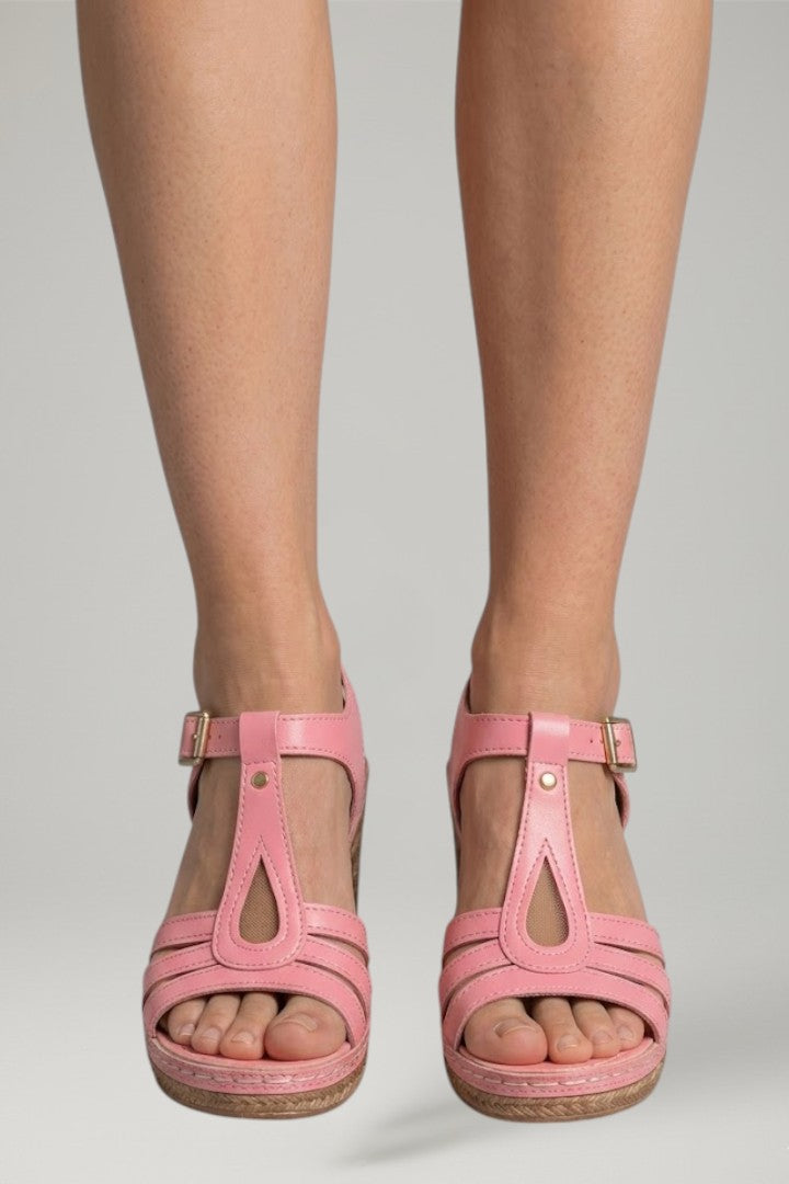 Women's Block Heel Sandals with Cushioned Insole and Open Upper