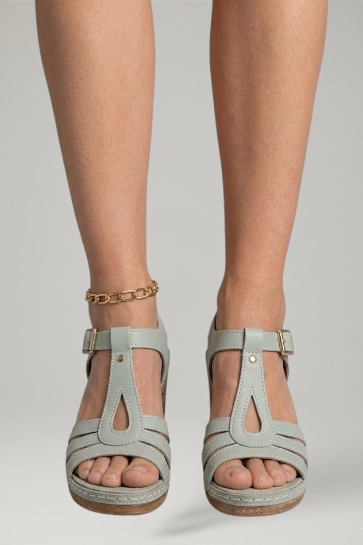 Women's Block Heel Sandals with Cushioned Insole and Open Upper